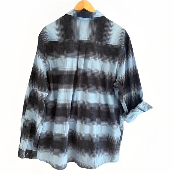 Orvis Outdoor Performance Men's Active Fit Soft Flannel Shirt Blue Plaid Large - Picture 5 of 6